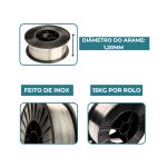  Arame Solda Tubular Inox E309l T1-1/4 1,2mm rolo com 15kg Ômega