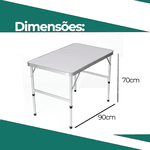 Mesa Maleta Dobrável 90 X 60 X 70 / 30cm Ômega