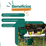 Mesa Maleta Dobrável 90 X 60 X 70 / 30cm Ômega