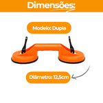Ventosa Plástica Dupla 80kg - Diâmetro 12,5cm Ômega