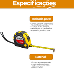 Trena 7,5m x 25mm Fita Metálica - Ômega