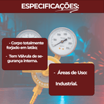 Regulador Manômetro de Pressão de Nitrogênio Ômega