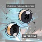 Arame Solda Mig/Mag A.C. Tubular A5.20:E71T-1 0.9mm D100 Ø16 1kg Ômega
