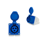 Tomada Sobrepor Azul 2p+t 32a 6H 220/250v OMG-3206