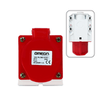 Tomada Sobrepor Vermelho 2p+t 32a 9H 380/415v OMG-3209