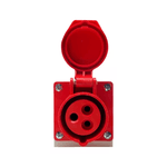Tomada Sobrepor Vermelho 2p+t 32a 9H 380/415v OMG-3209