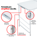 Mesa Dobrável Portátil - 120x60cm
