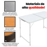 Mesa Dobrável Portátil - 120x60cm