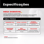 Mesa Dobrável Portátil - 120x60cm