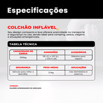 Colchão Inflável Casal 191 X 137 X 22CM - 200KG