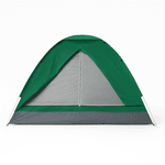 Kit Camping Barraca Verde 4 Pessoas + Colchão Casal Inflável + 2 Travesseiros + Inflador Elétrico Ômega