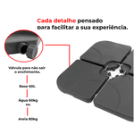 Contra peso Base ombrelone Lateral 4 Peças 60L