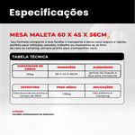 Mesa Dobrável Maleta - 60x45cm