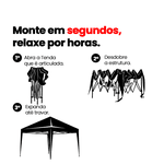 Barraca Tenda Gazebo - Articulada em Aço 3x3m 