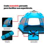 Barraca Camping Articulada 2,7M X 2,7M X 1,5M 5-8 Pessoas Ômega