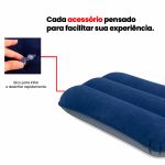 Travesseiro Inflável Portátil 53x37cm Ômega
