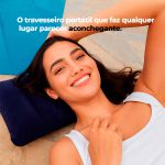 Travesseiro Inflável Portátil 53x37cm Ômega