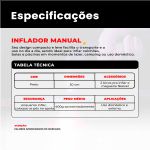 Inflador de Ar Manual 30cm Ômega