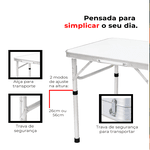 Mesa Maleta Dobrável 60x45cm Ômega