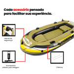 Bote Inflável Par Remos + Bomba ar Fishman 350 Pathfinder até 340kg