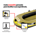 Bote Inflável Par Remos + Bomba ar Fishman 200 Pathfinder até 190kg