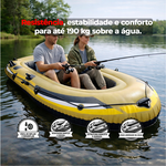 Bote Inflável Par Remos + Bomba ar Fishman 200 Pathfinder até 190kg