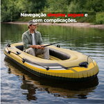 Bote Inflável Par Remos + Bomba ar Fishman 200 Pathfinder até 190kg