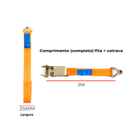 Kit Catraca + Cinta Amarração Carga 500kg x 25mm Gancho J Ômega