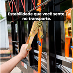 Kit Catraca + Cinta Amarração Carga 500kg x 25mm Gancho J Ômega