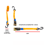 Cinta com Catraca para Amarração de Cargas 680kg x 25mm x 4,5m