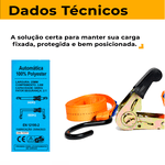 Cinta com Catraca para Amarração de Cargas 680kg x 25mm x 4,5m