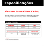 Cinta com Catraca para Amarração Cargas 1,5T X 35mm X 4,6m Ômega