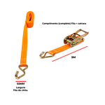 Cinta com Catraca para Fixação de Carga 1,5T x 9 Metros x 50mm Ômega