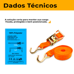 Cinta com Catraca para Fixação de Carga 1,5T x 9 Metros x 50mm Ômega