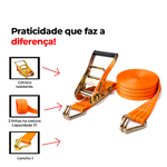 Cinta com Catraca para Fixação 3T x 9 Metros x 50mm Ômega