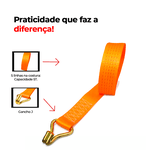 Cinta para Amarração de Cargas 5T x 9m x 50mm Gancho J Ômega