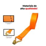 Cinta para Amarração de Cargas 5T x 9m x 50mm Gancho J Ômega