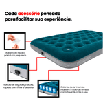 Colchão Inflável Casal com Inflador Embutido 191 x 137 x 28cm Ômega