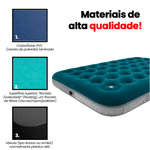Colchão Inflável Casal com Inflador Embutido 191 x 137 x 28cm Ômega