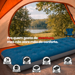 Colchão Inflável Solteiro 191 x 73 x 22cm com Inflador Embutido Ômega