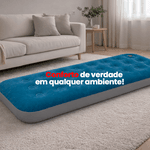 Colchão Inflável Solteiro 191 x 73 x 22cm com Inflador Embutido Ômega