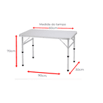 Mesa Maleta com Pernas Dobraveis 90 X 60 X 70 X 30cm Ômega