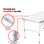 Mesa Maleta com Pernas Dobraveis 90 X 60 X 70 X 30cm Ômega