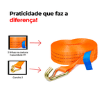 Cinta para e Amarração Cargas 3T x 9m x 50mm com Gancho J Ômega
