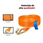 Cinta para e Amarração Cargas 3T x 9m x 50mm com Gancho J Ômega