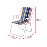 Cadeira de Praia cores sortidas em aço Ômega
