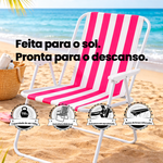 Cadeira de Praia cores sortidas em aço Ômega