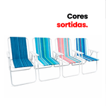 Cadeira de Praia cores sortidas em aço Ômega