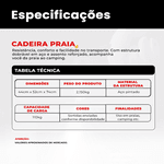 Cadeira de Praia cores sortidas em aço Ômega