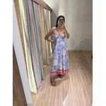 VESTIDO FUNDO AZUL ESTAMPADO